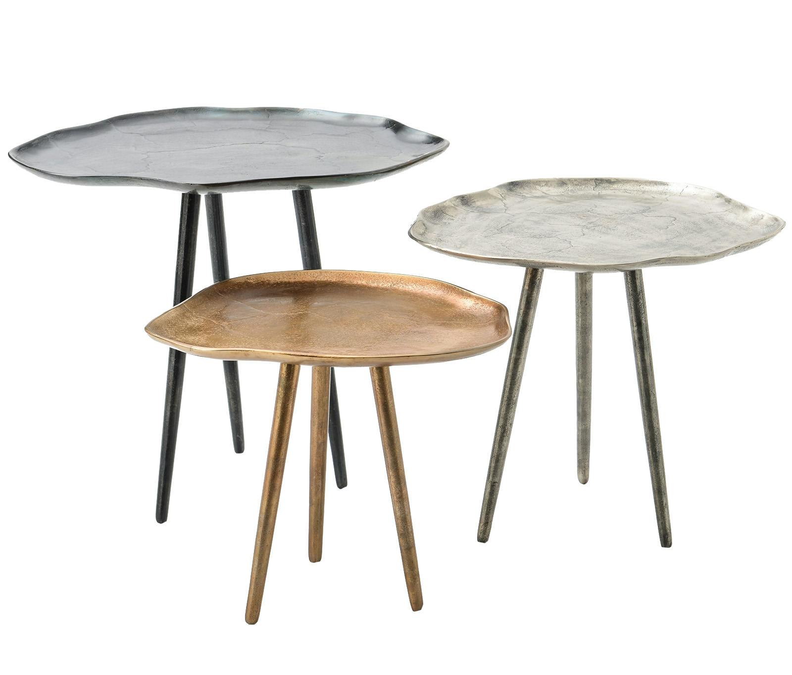 Table d'appoint en aluminium (lot de 3)