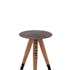 Table d'appoint en bois et métal marron et gris D39xH44cm