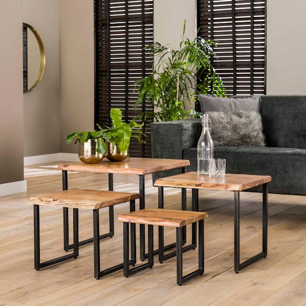 Meuble Bois Rond 32cm Hauteur Lifestyle & More Table D'Appoint Rustique Disque D'Arbre Avec Écorce - Bois Massif 31 Cm Hauteur 32 Cm