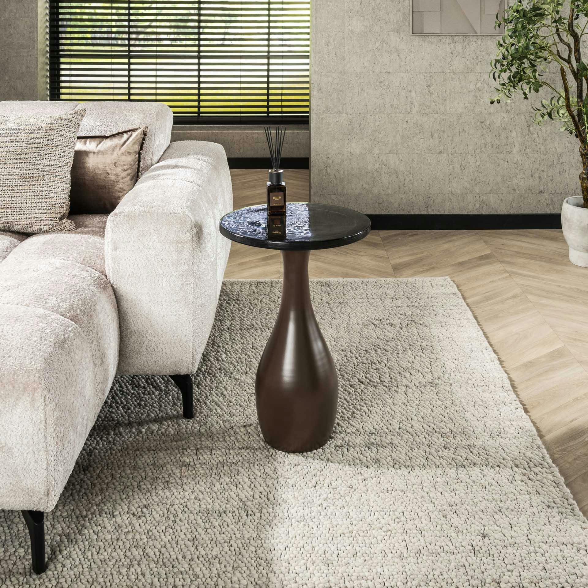 Table d’appoint en verre – cuivre antique, 60 cm LAGUNA