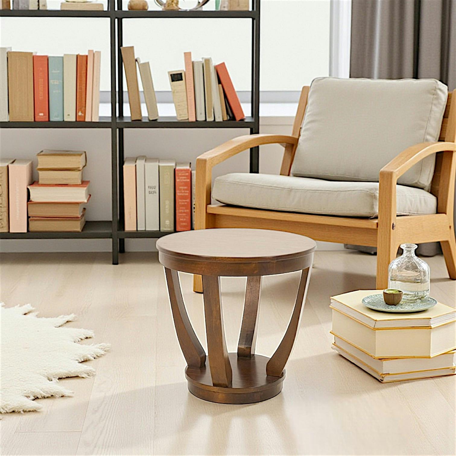 Table d'appoint exotique hévéa 60x60cm TRADITION