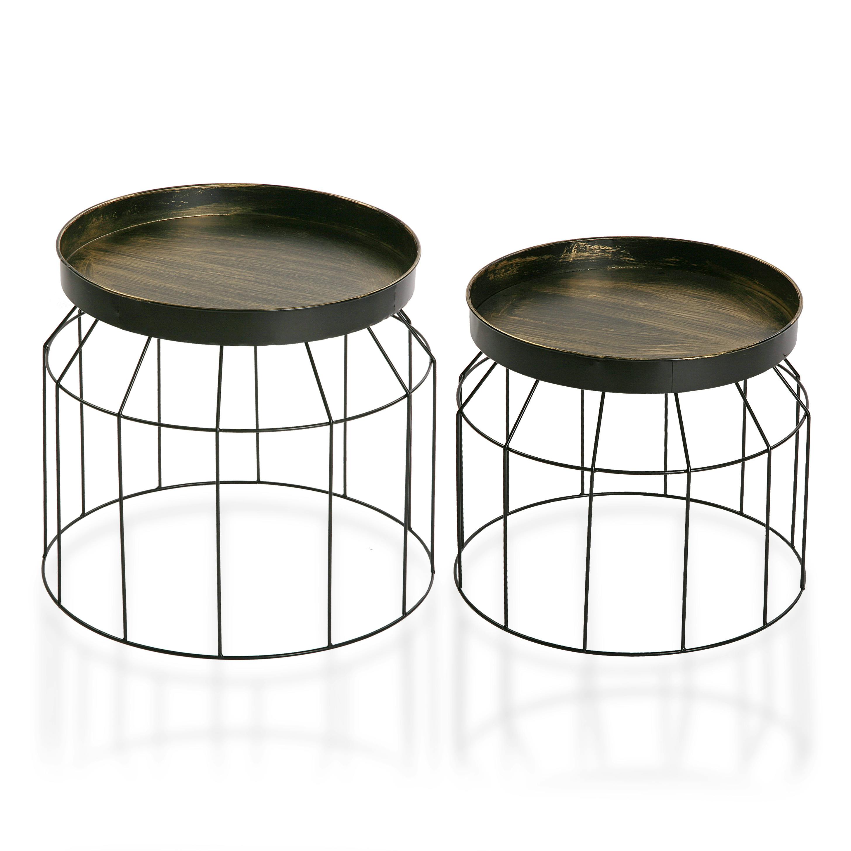Table d'appoint filaire en métal BURGOS (lot de 2)