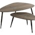 Tables basses gigognes ovales effet bois pieds metal de style contemporain