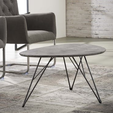  Table basse effet beton pied metal de style contemporain