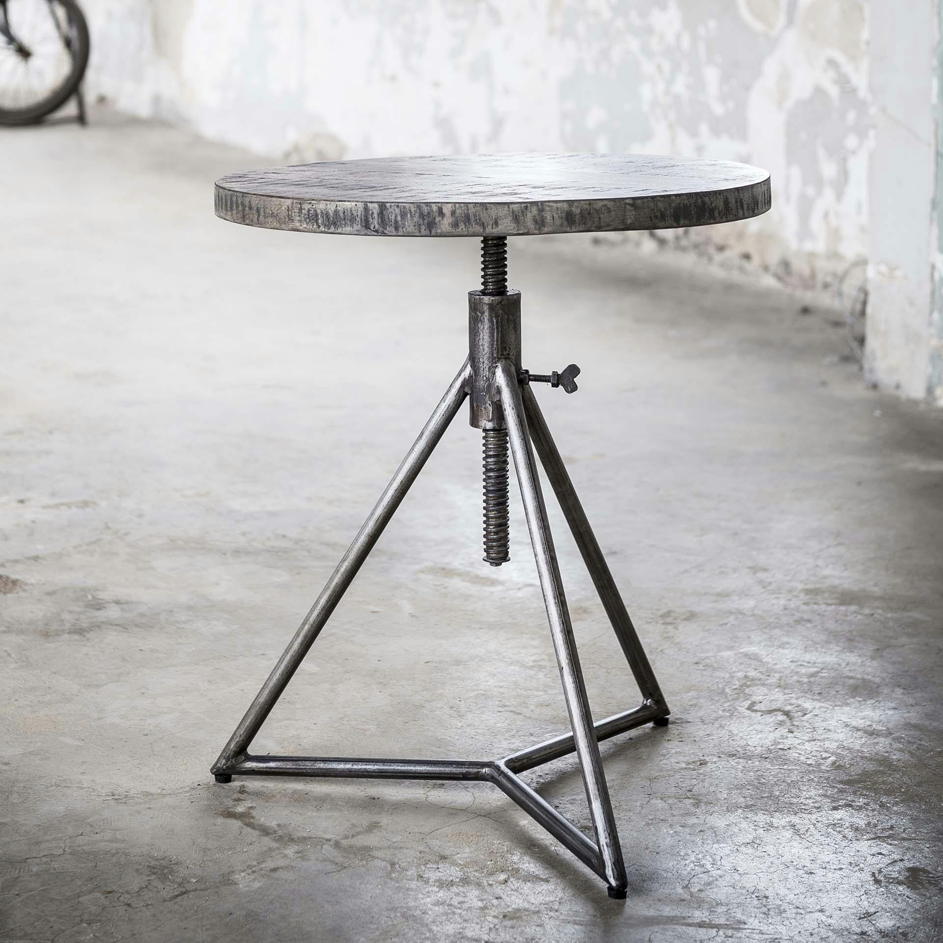 Table d'appoint industrielle bois gris ROADIES