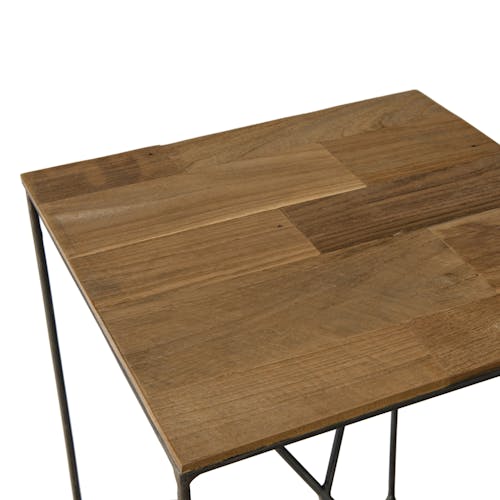 Table d'appoint industrielle bois recyclé PANAMA