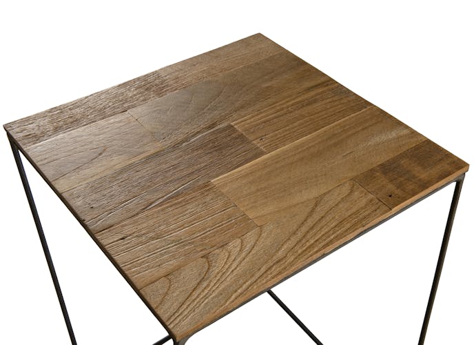 Table d'appoint industrielle bois recyclé PANAMA