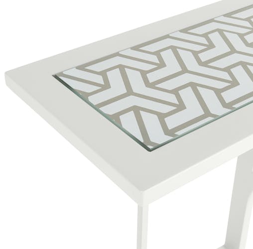 Table d'appoint jardin en aluminium blanc avec motifs graphiques MAJORQUE