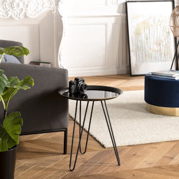 Table d'appoint noir mat et brillant BILBAO