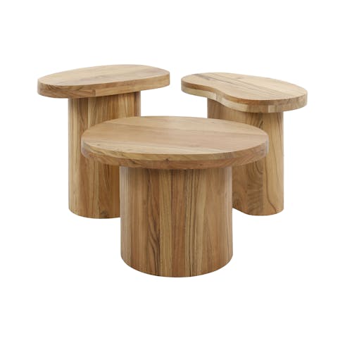 Table d'appoint organique 3 formes (lot de 3) MELBOURNE