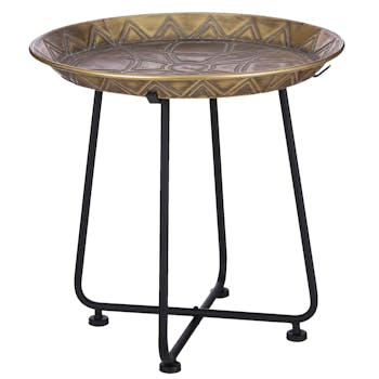 Table d'appoint orientale dorée 45 cm