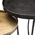 Tables basses gigognes ovales en metal dore et noir style contremporain