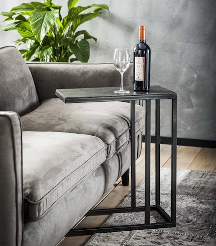 Table basse appoint rectangilaire en metal vieillib de style contemporain