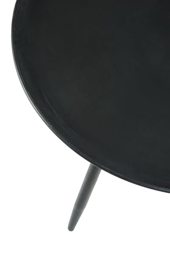 Table d'appoint ronde 3 pieds en métal noir D63 H39cm