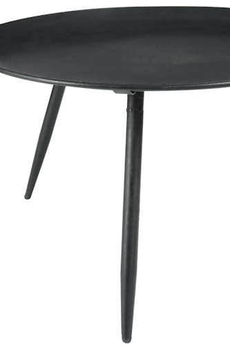 Table d'appoint ronde 3 pieds en métal noir D63 H39cm