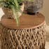 Table d'appoint ronde 38 cm fibre de coco et bois recyclé SWING