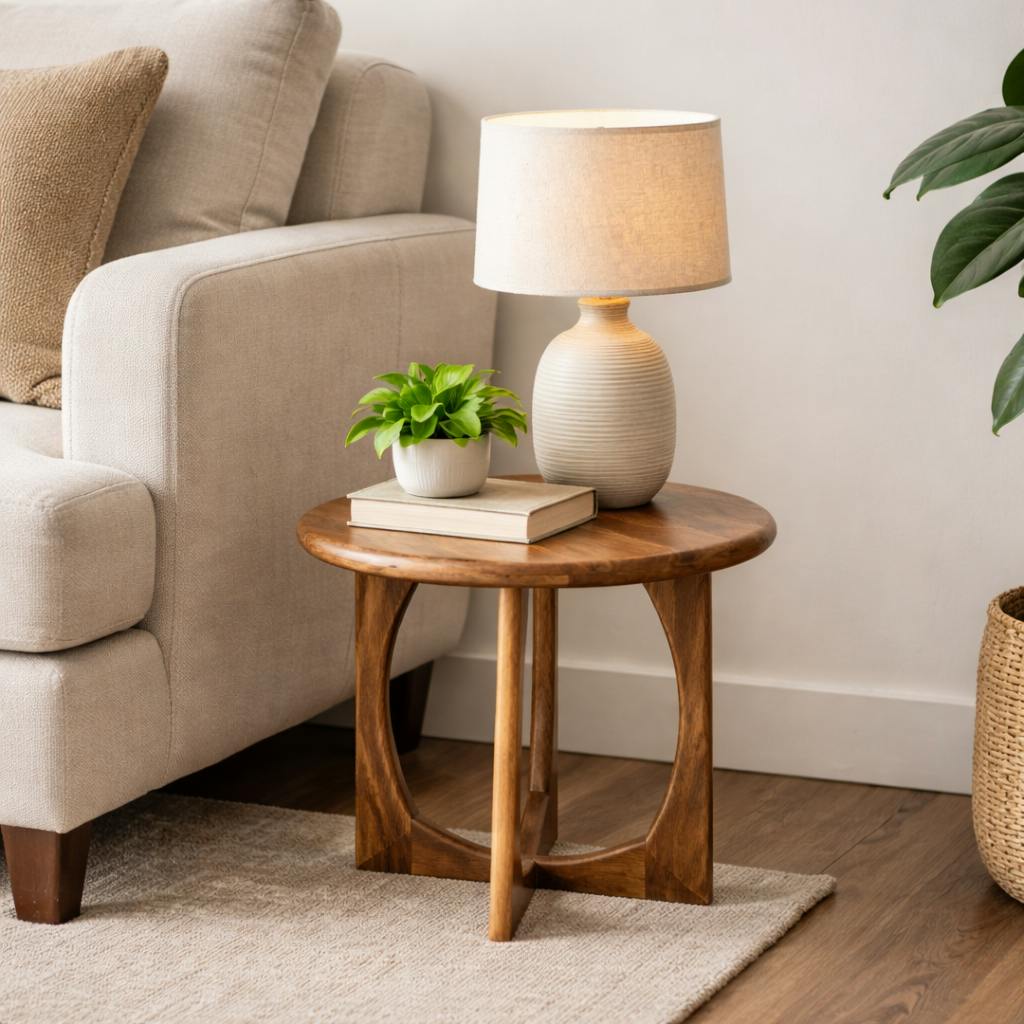 Table d'appoint ronde à piètement ajouré Ø60 cm ALMA