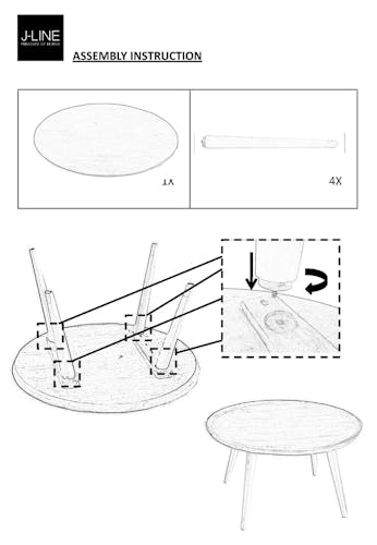 Table d'appoint ronde en manguier - D80xH45cm