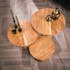 Table d'appoint ronde pied tronc, bois d'acacia (lot de 3) MELBOURNE