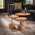 Table d'appoint ronde pied tronc, bois d'acacia (lot de 3) MELBOURNE