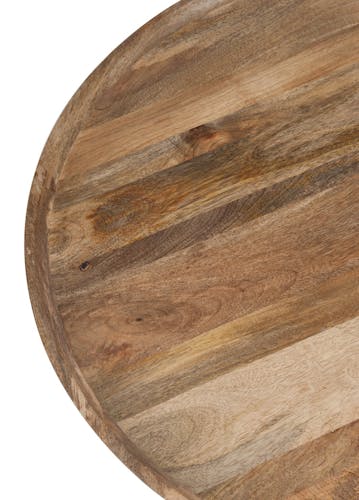 Table d'appoint ronde rétro bois naturel D80 H45cm