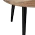 Table d'appoint ronde rétro bois naturel D80 H45cm