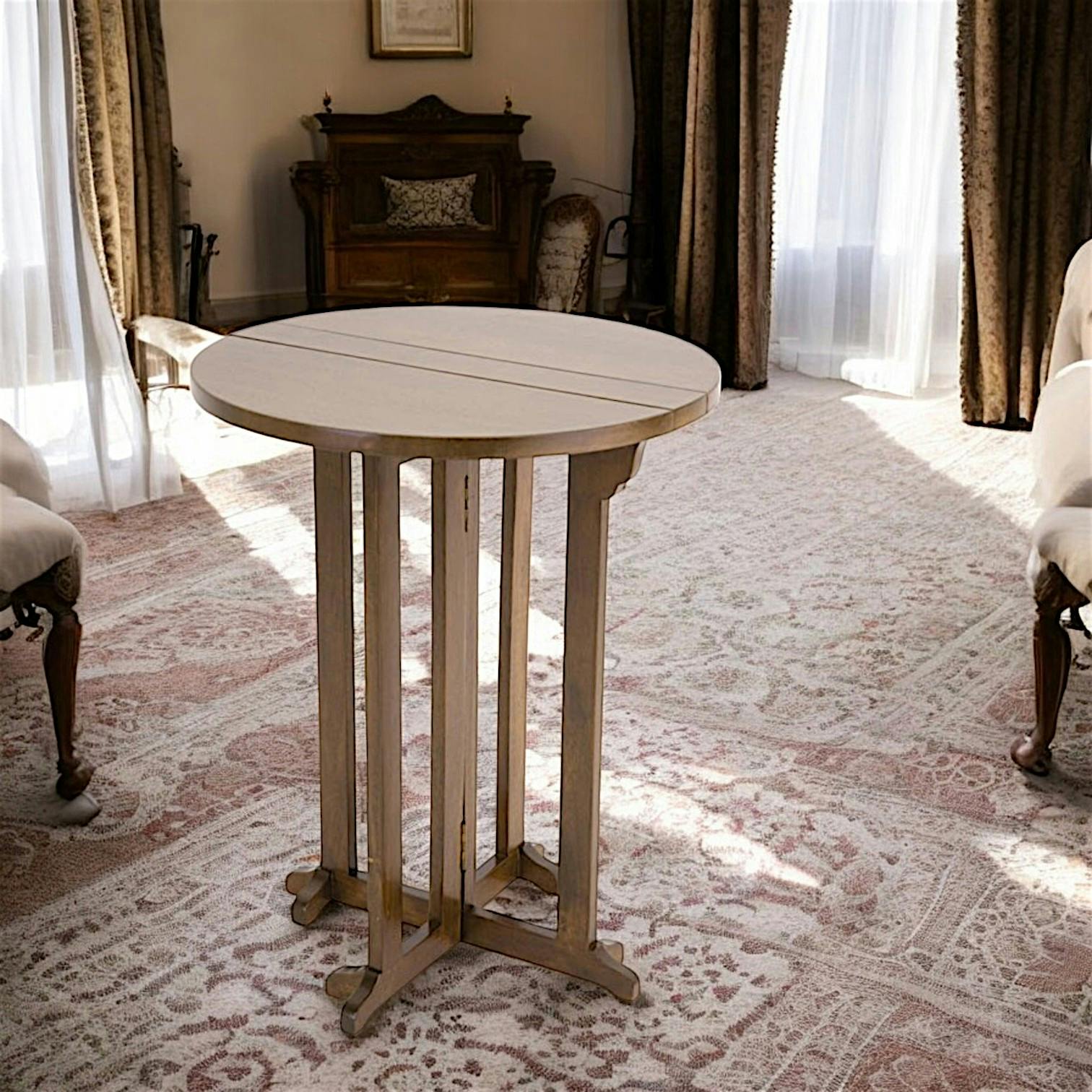 Table d'appoint / Table de repas pliable Hévéa D60x75cm TRADITION