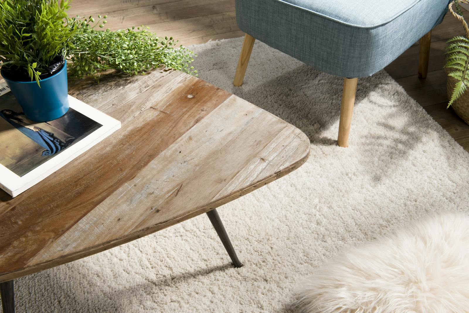Meltrck Table console avec stabilisation triangulaire, table d'appoint vintage pour entrée, salon, table basse étroite peu encombrante 80 x 20 x 80 cm