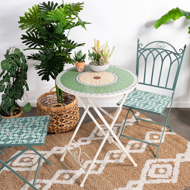 Table de balcon pliante motif fleur D 60 cm GRENADE | Tables à manger ...