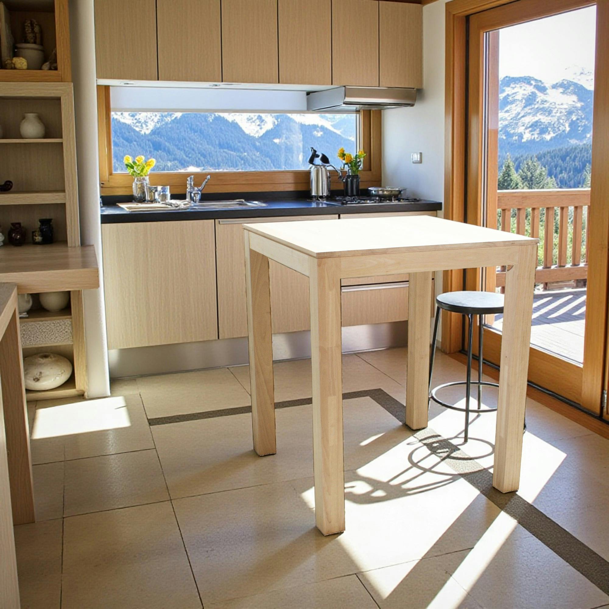 Table de Bar carrée Hévéa 85x85x105cm HELENA
