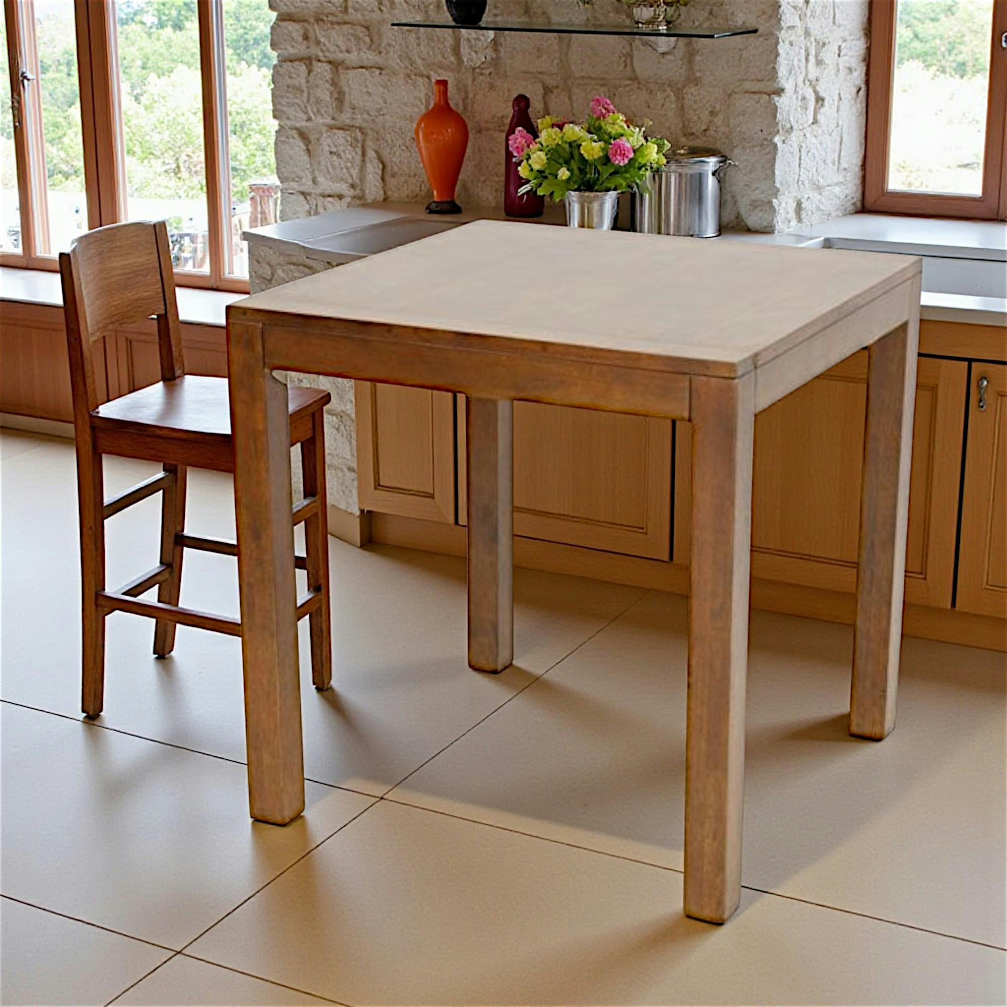 Table de bar hévéa 90cm OLGA