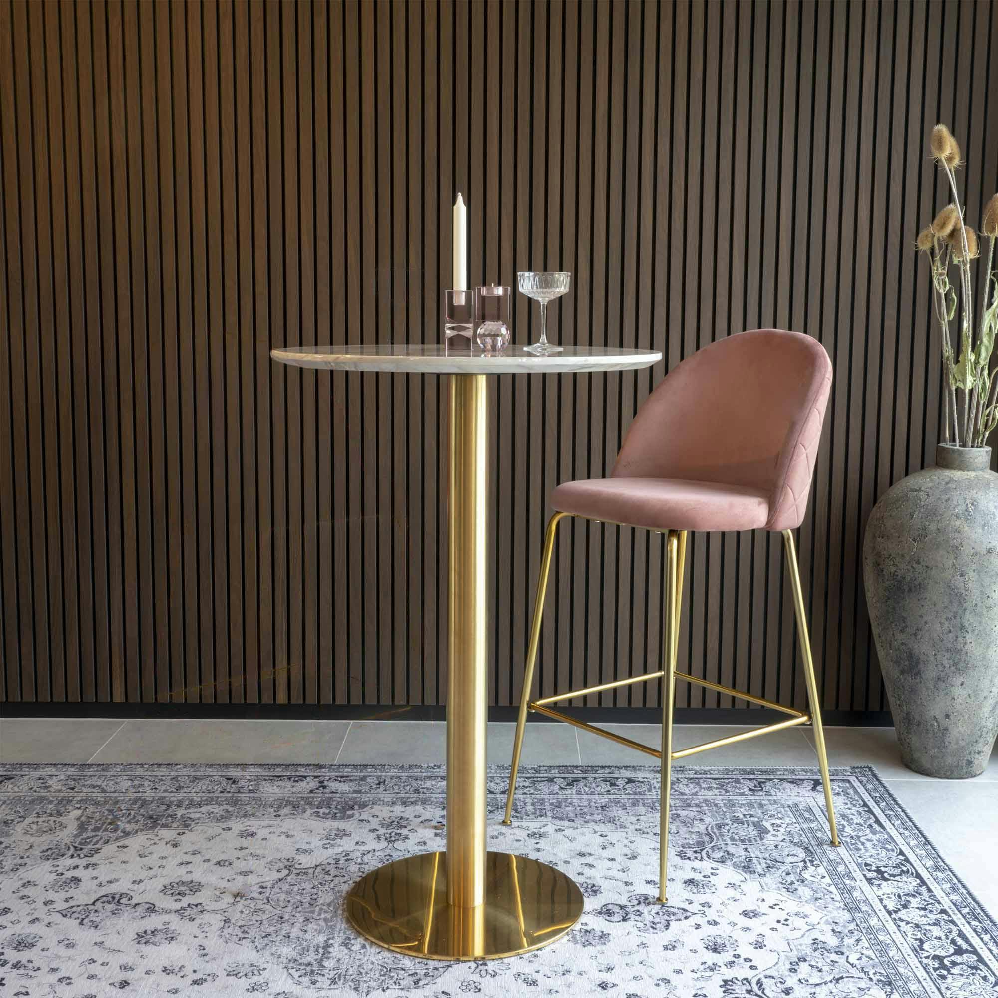 Table de bar ronde aspect marbre ø70 cm TORANO