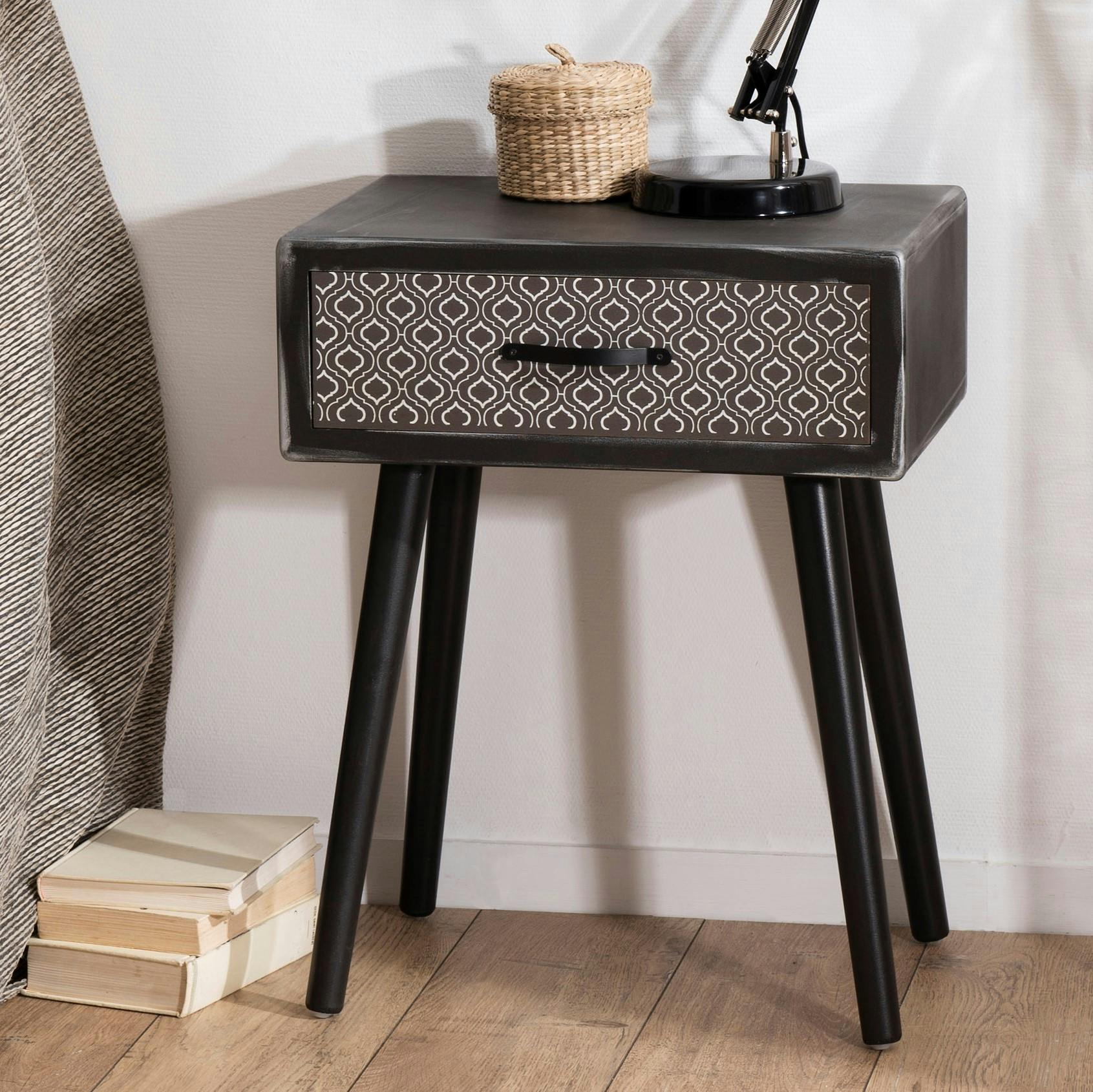 Table de chevet 1 tiroir vintage LEONARD