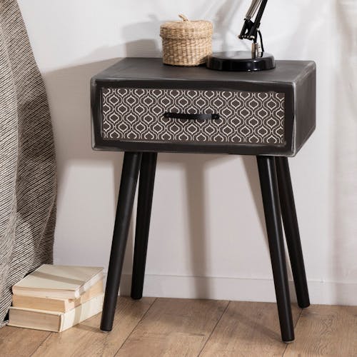 Table de chevet 1 tiroir vintage LEONARD