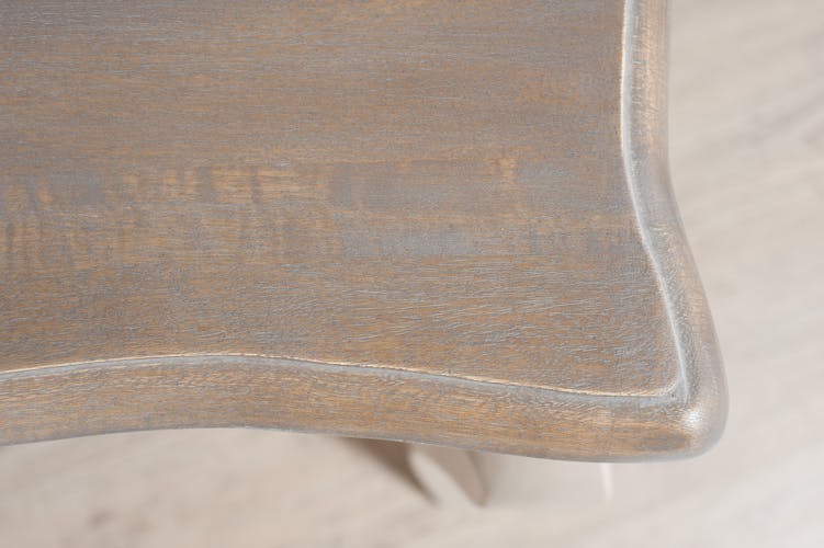 Table de chevet Baroque manguier gris clair 2 tiroirs ODYSSEE