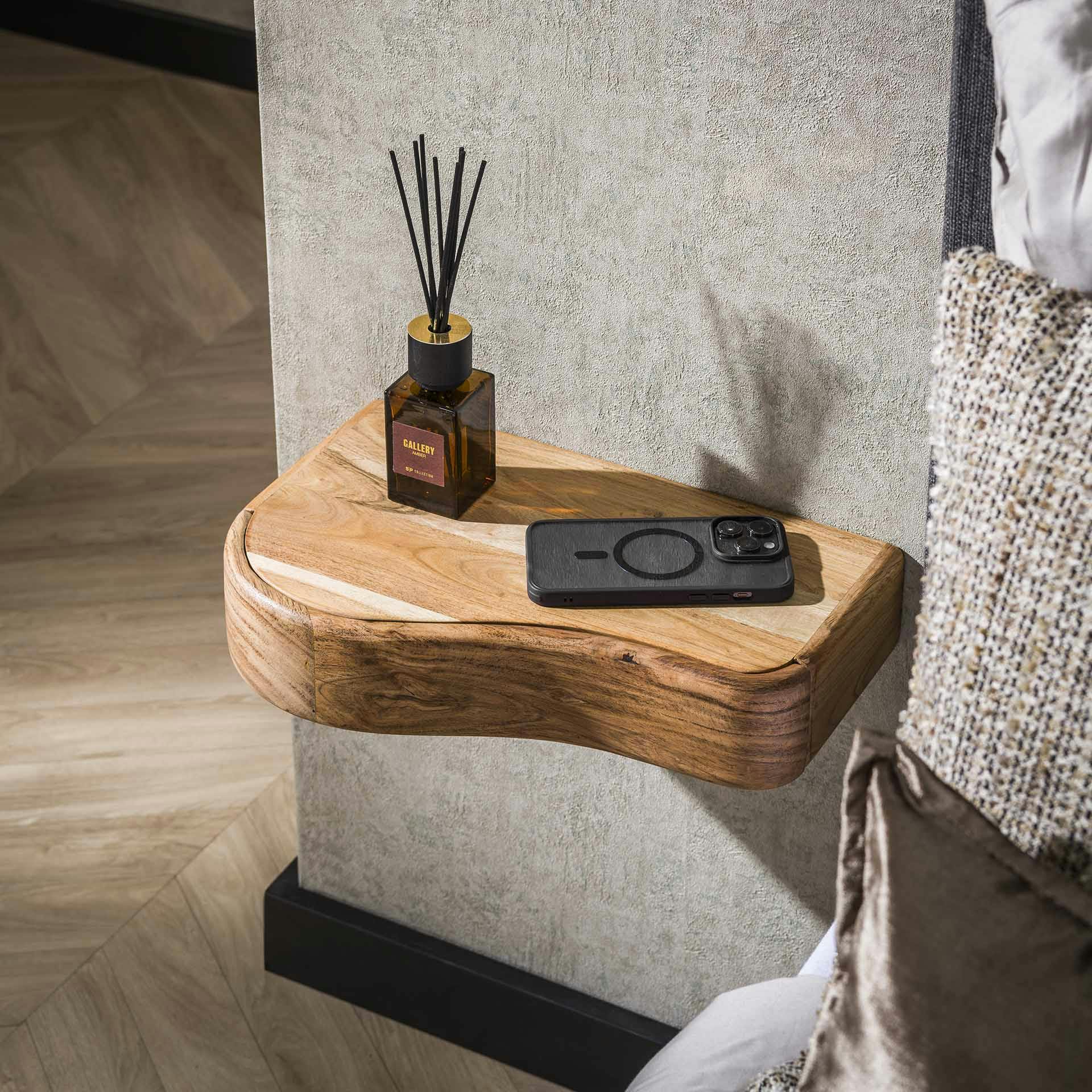 Table de chevet bois – 1 tiroir, organique (lot de 2) MELBOURNE