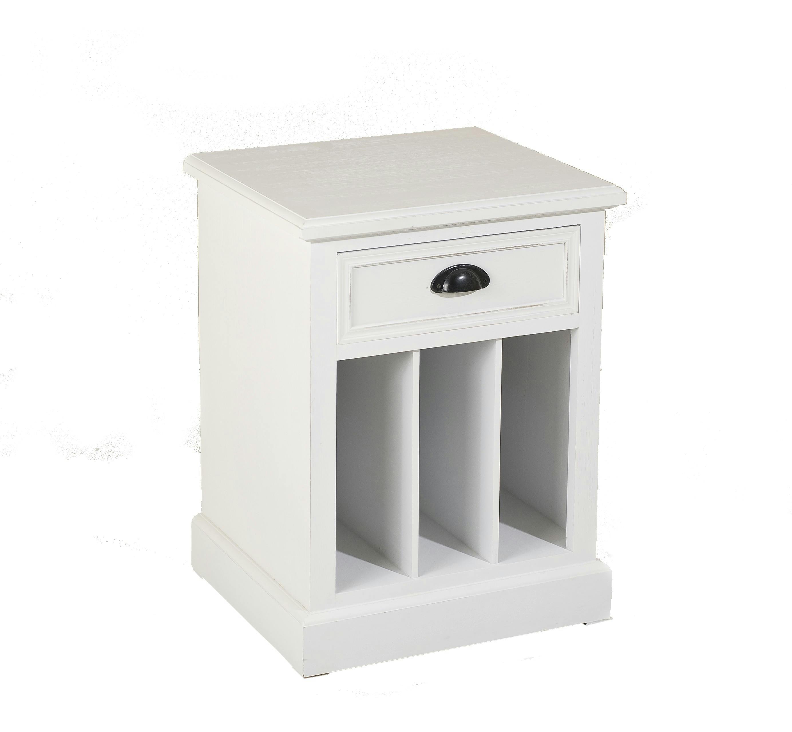 Table de chevet bois blanc 1 tiroir ELLA