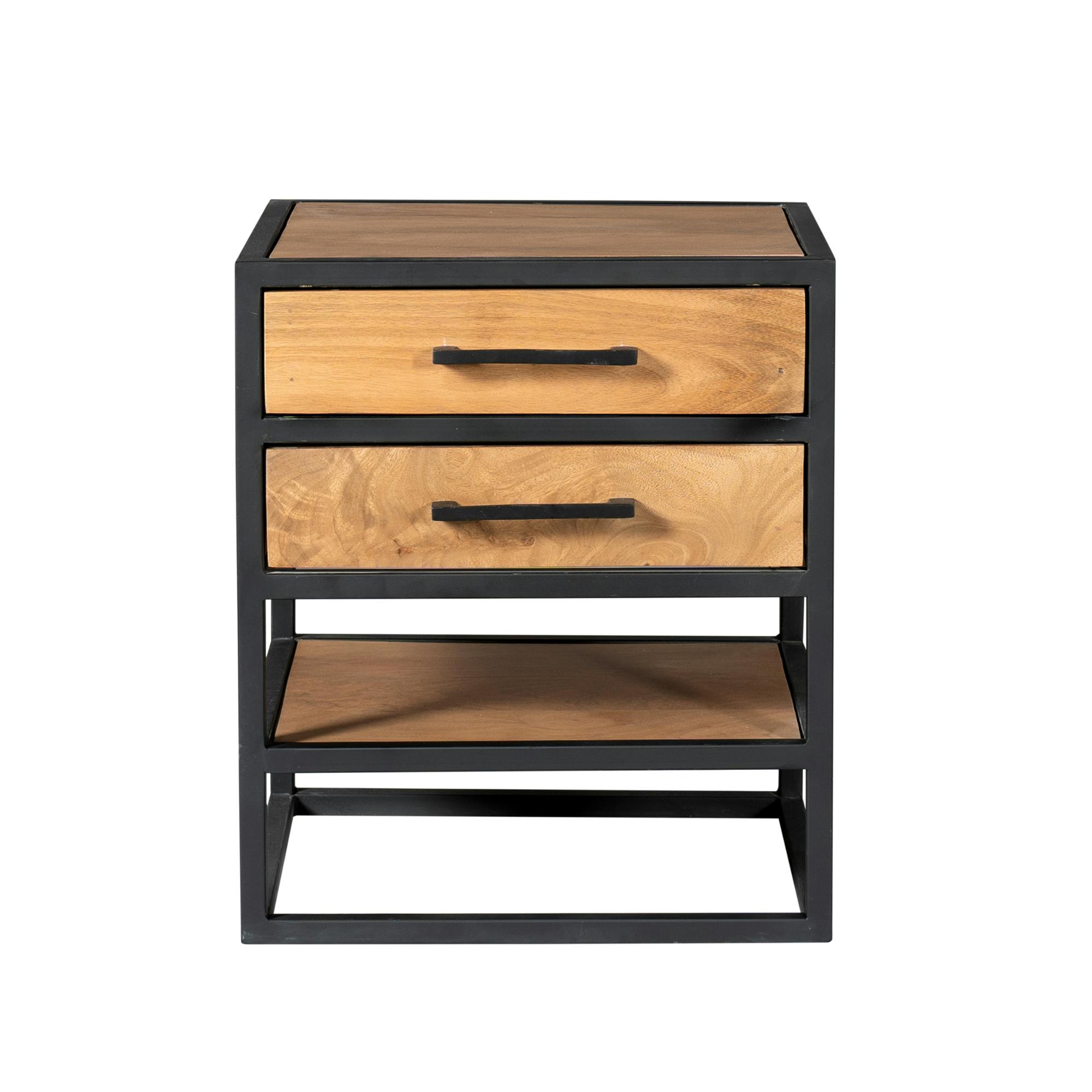 Table de chevet bois clair 2 tiroirs RIVANO