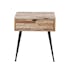 Table de chevet bois de teck recyclé métal JAVA