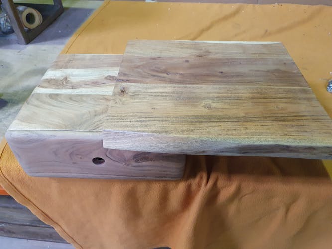 Table de chevet bois métal (côté droit) MELBOURNE