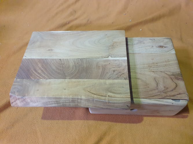 Table de chevet bois métal (côté gauche) MELBOURNE