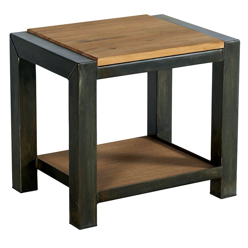Table de chevet bois métal double plateau FERSCOTT