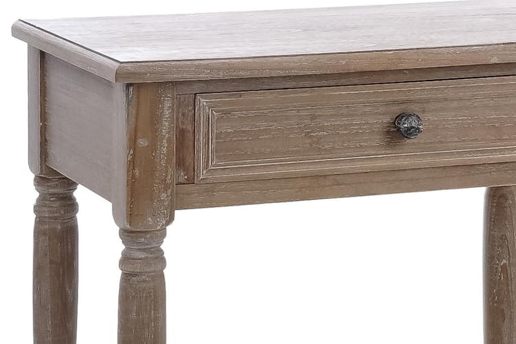 Table de chevet bois naturel patiné grisé blanchi 1 tiroir 1 étagère L60xP37xH69cm PAOLIA