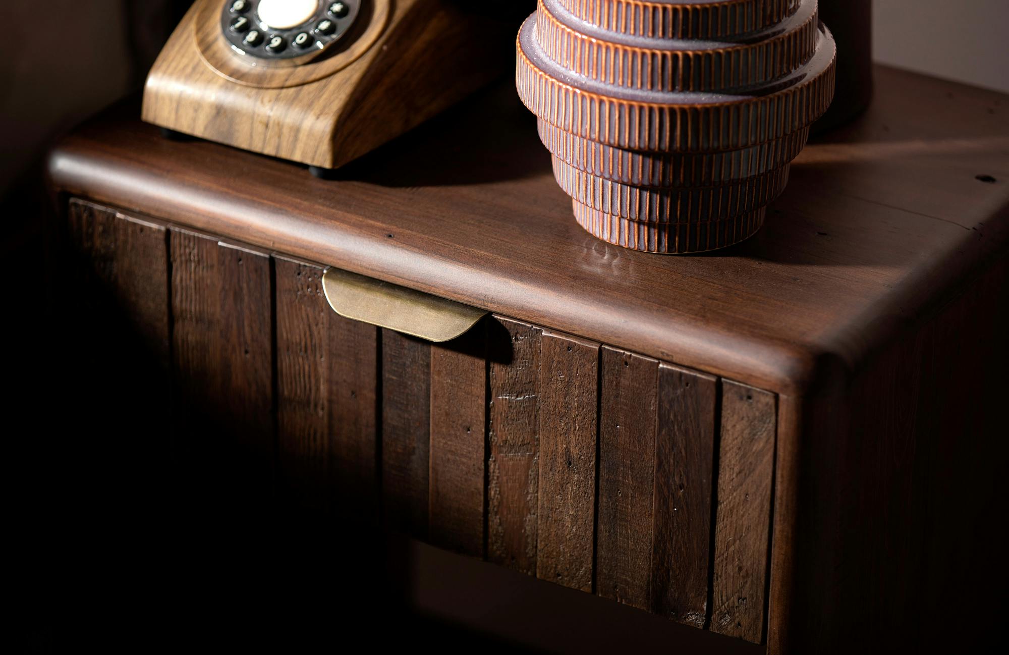 Table de chevet bois recyclé brun QUEENSTOWN