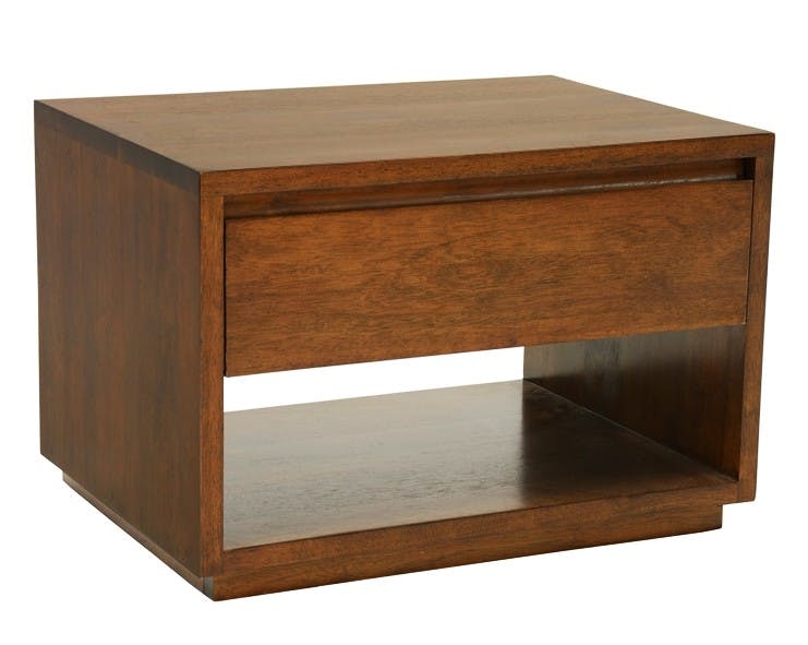 Table de Chevet / Bout de Canapé Hévéa 1 tiroir, 1 niche basse 55x40x40cm BALTIC