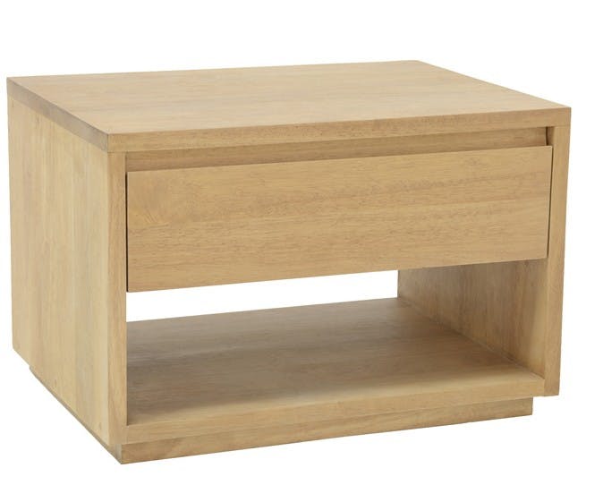 Table de Chevet / Bout de Canapé Hévéa 1 tiroir, 1 niche basse 55x40x40cm BALTIC