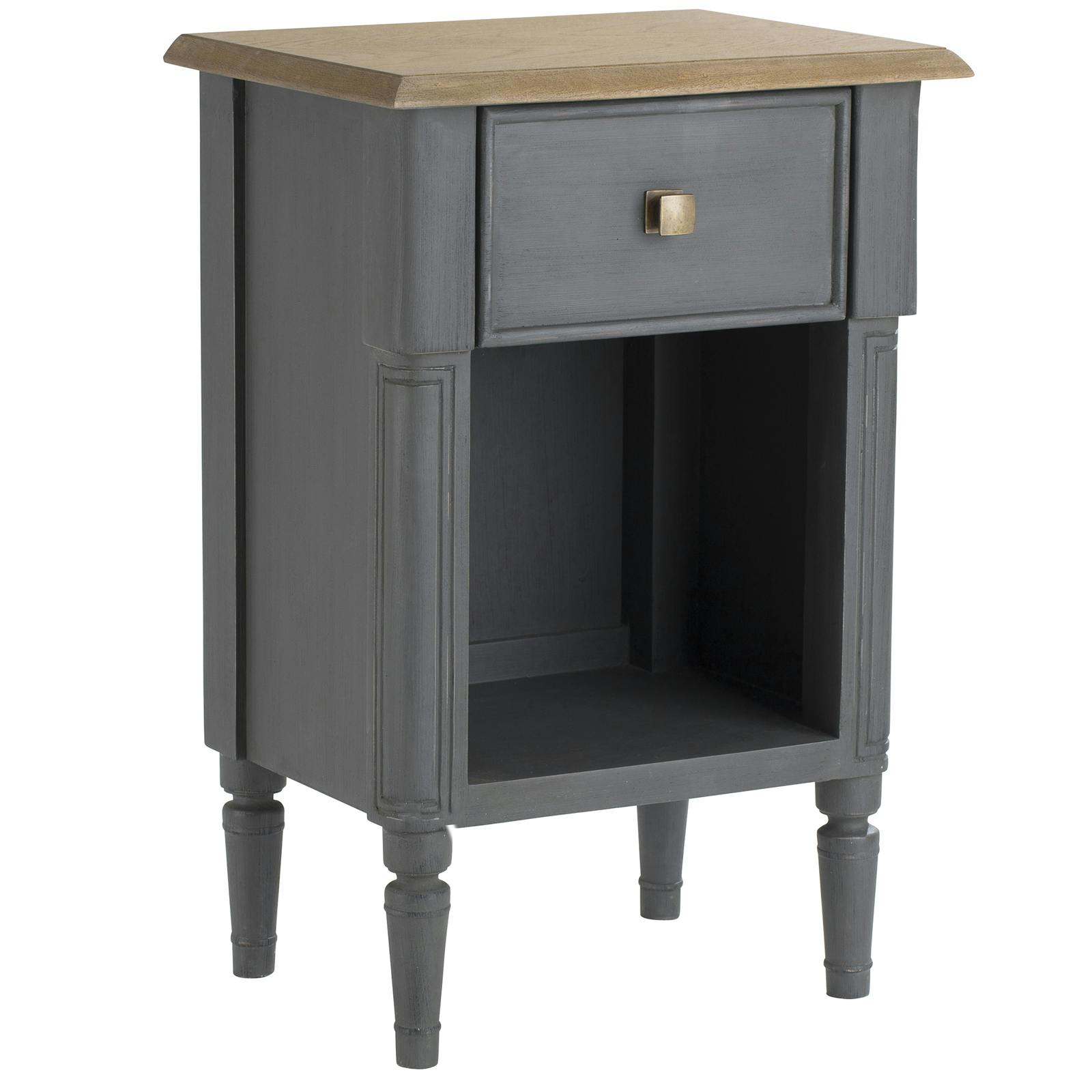Table de chevet chêne grisé LEON 40x30cm AMADEUS