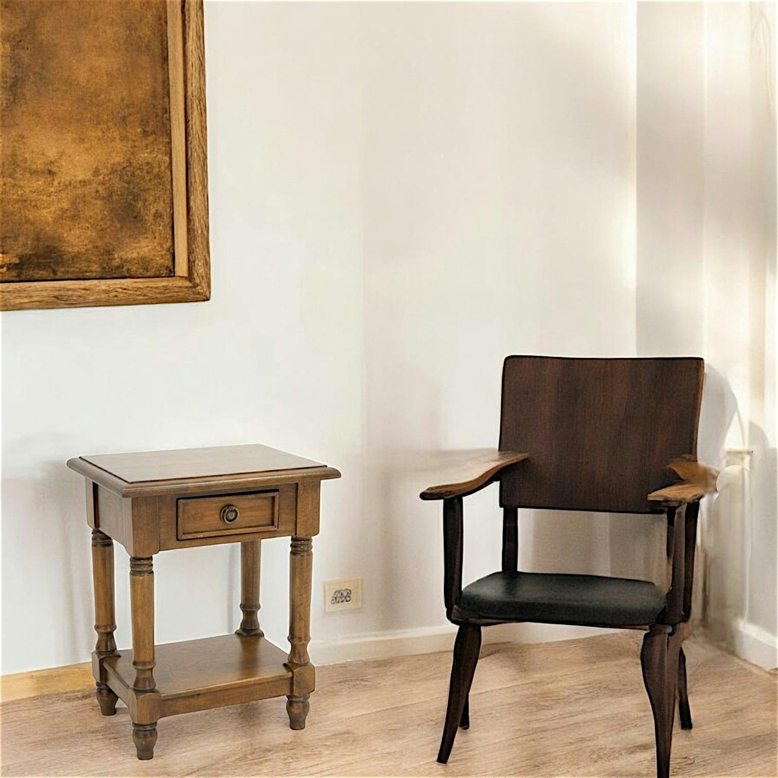 Table de chevet classique bois hévéa TRADITION