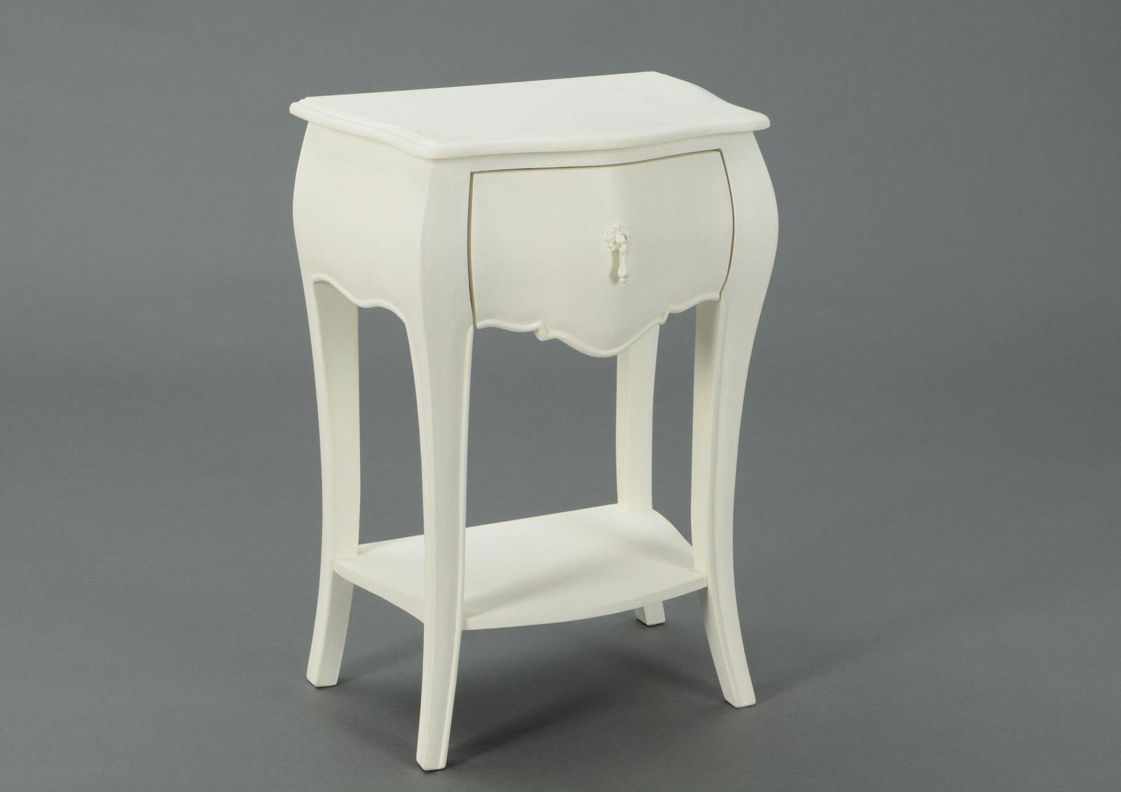 Table de chevet crème antique romantique 1 tiroir MURANO  L45xP30xH65 AMADEUS