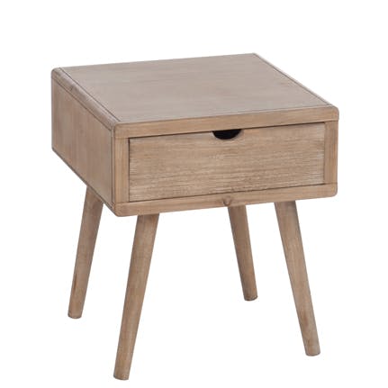 Table de chevet en bois, 1 tiroir 40x40x46cm